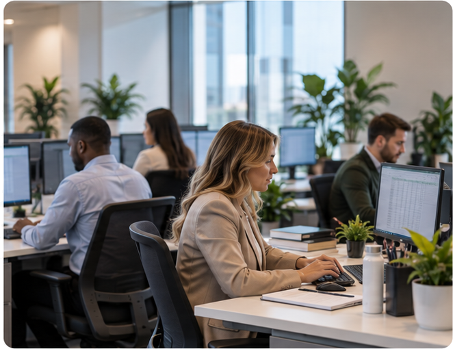 The EMA team at work in the office